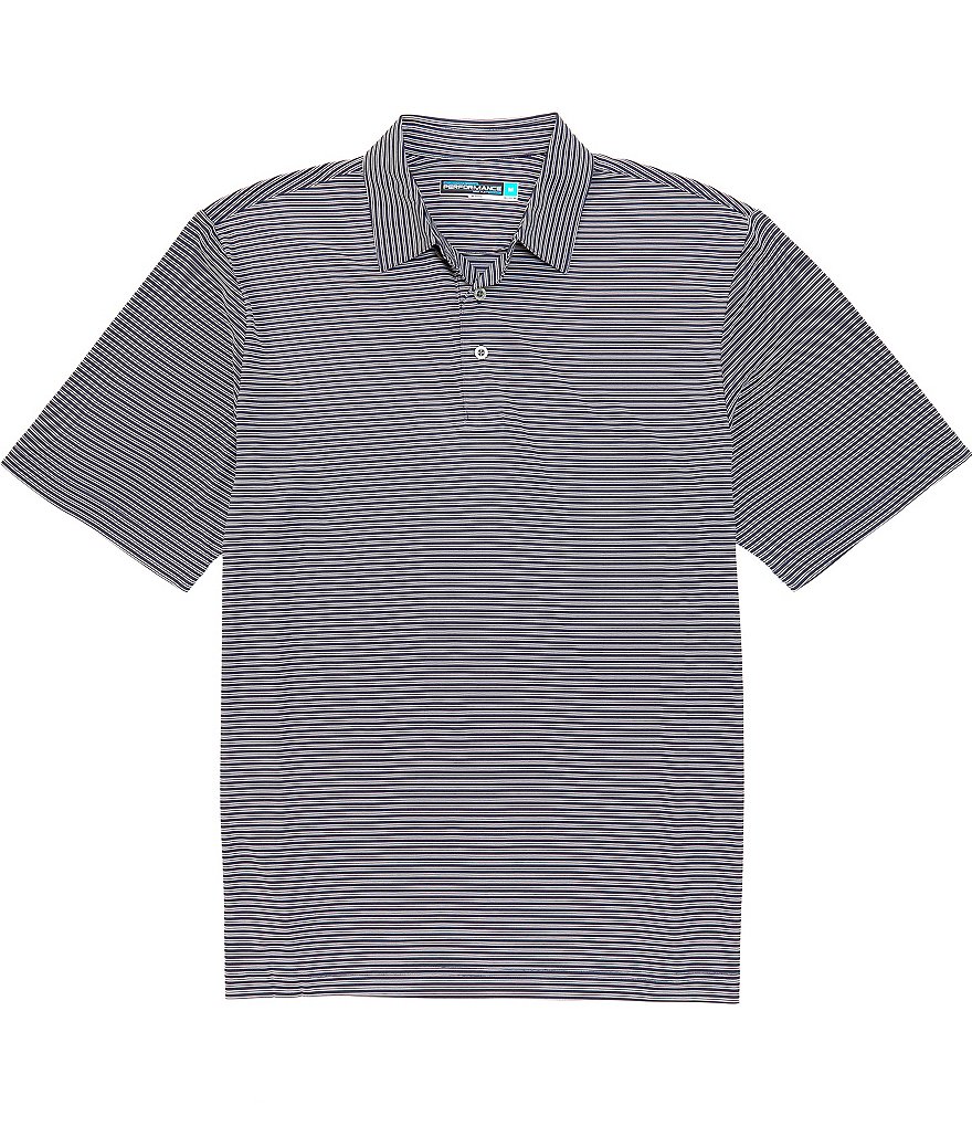 Roundtree & Yorke Performance Short-Sleeve Mini-Striped Polo