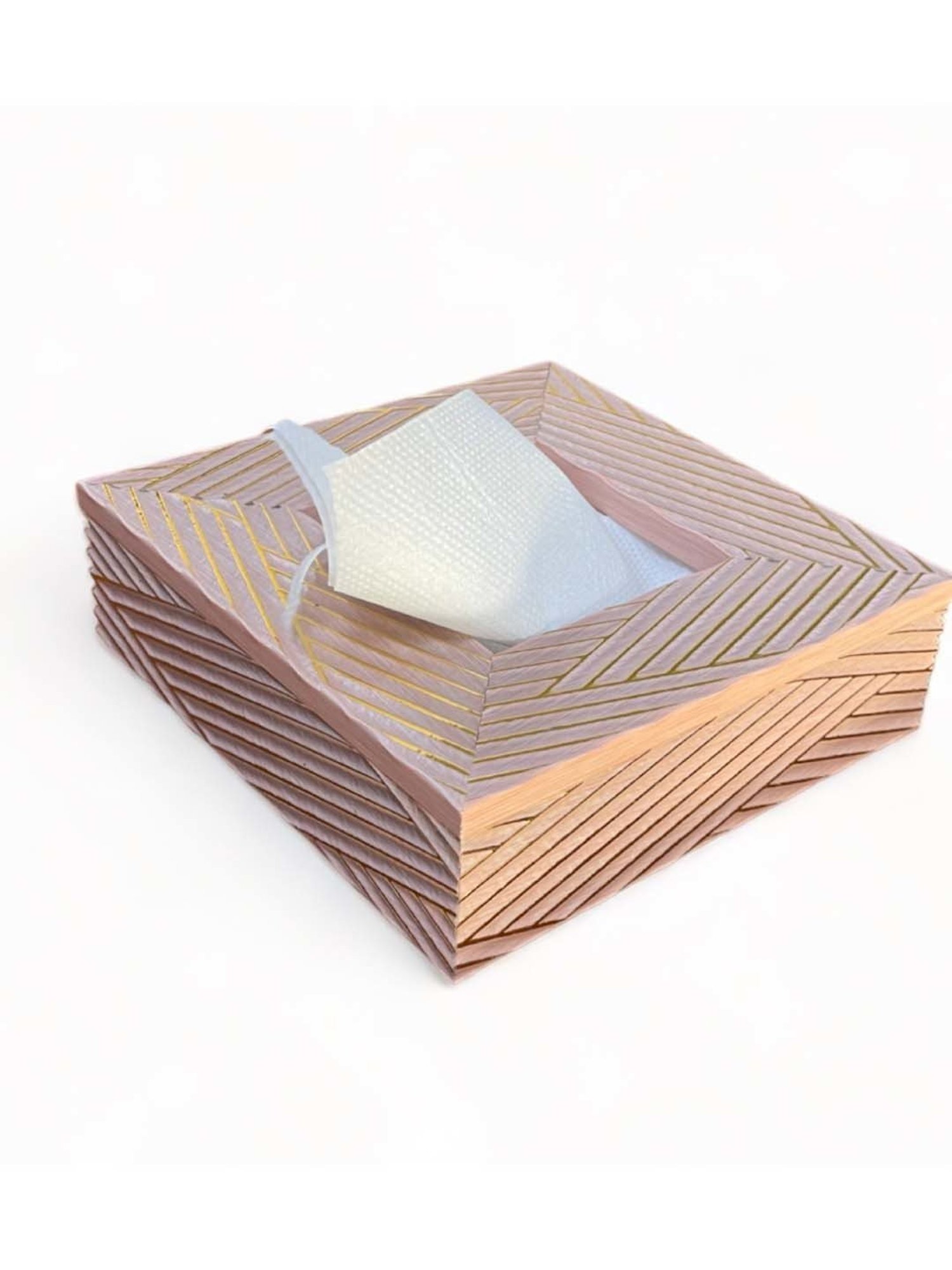 Art Street Pink Engineered Wood Rectangle Tissue Paper Napkin Box