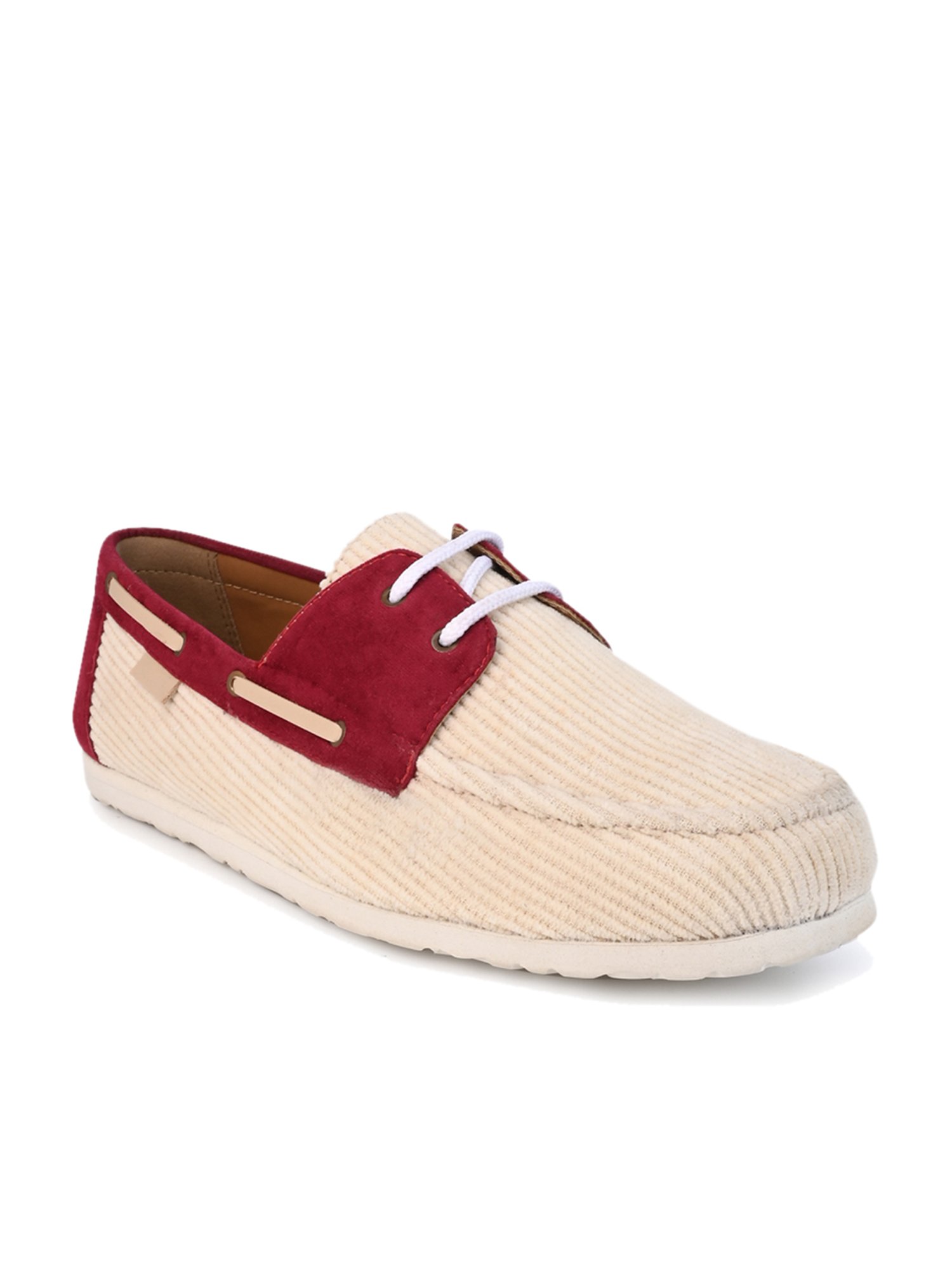 Styli Men's Beige Boat Shoes