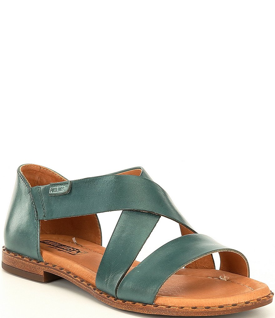 Pikolinos Algar Crisscross Banded Leather Slip-On Sandals