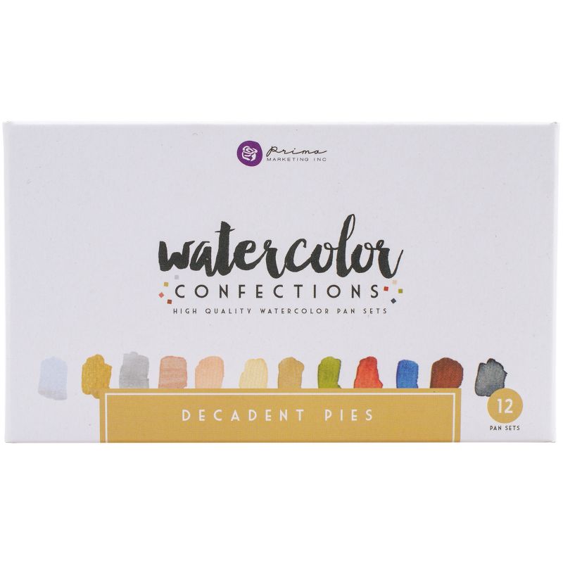 Prima Watercolor Confections Watercolor Pans 12/Pkg-Decadent Pies
