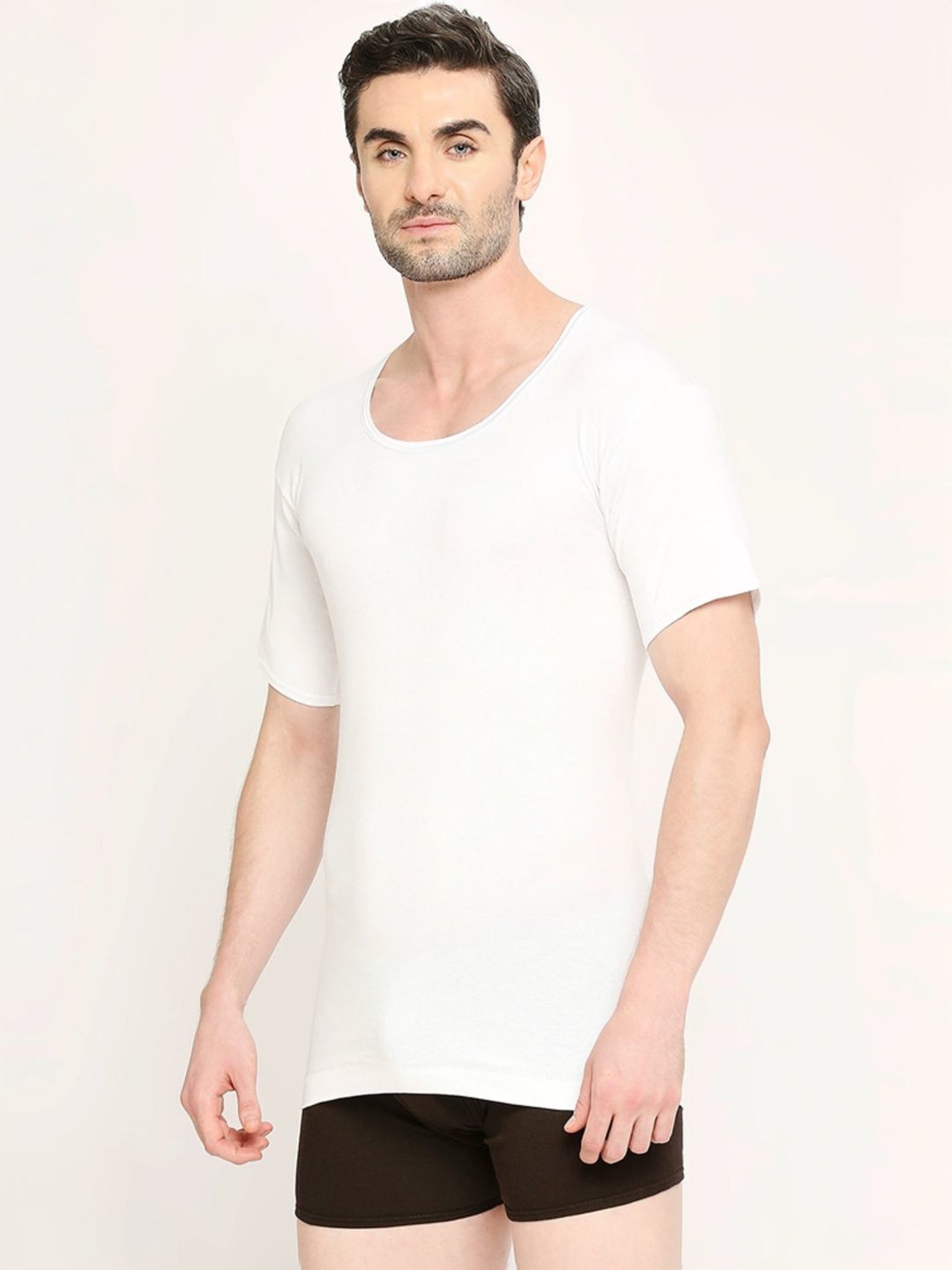 Vip White Regular Fit Vest - Pack Of 6