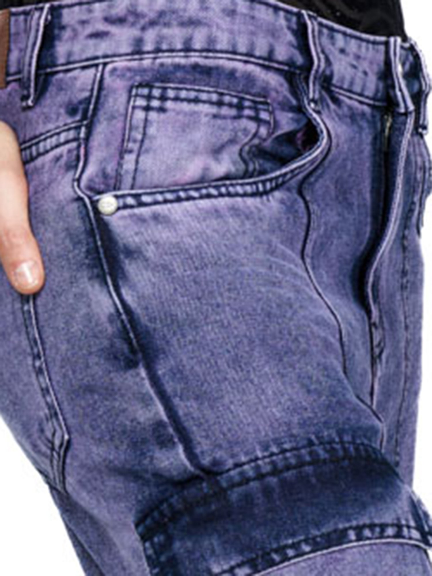 Cover Story Purple Regular Fit Mid rise Cargo Jeans