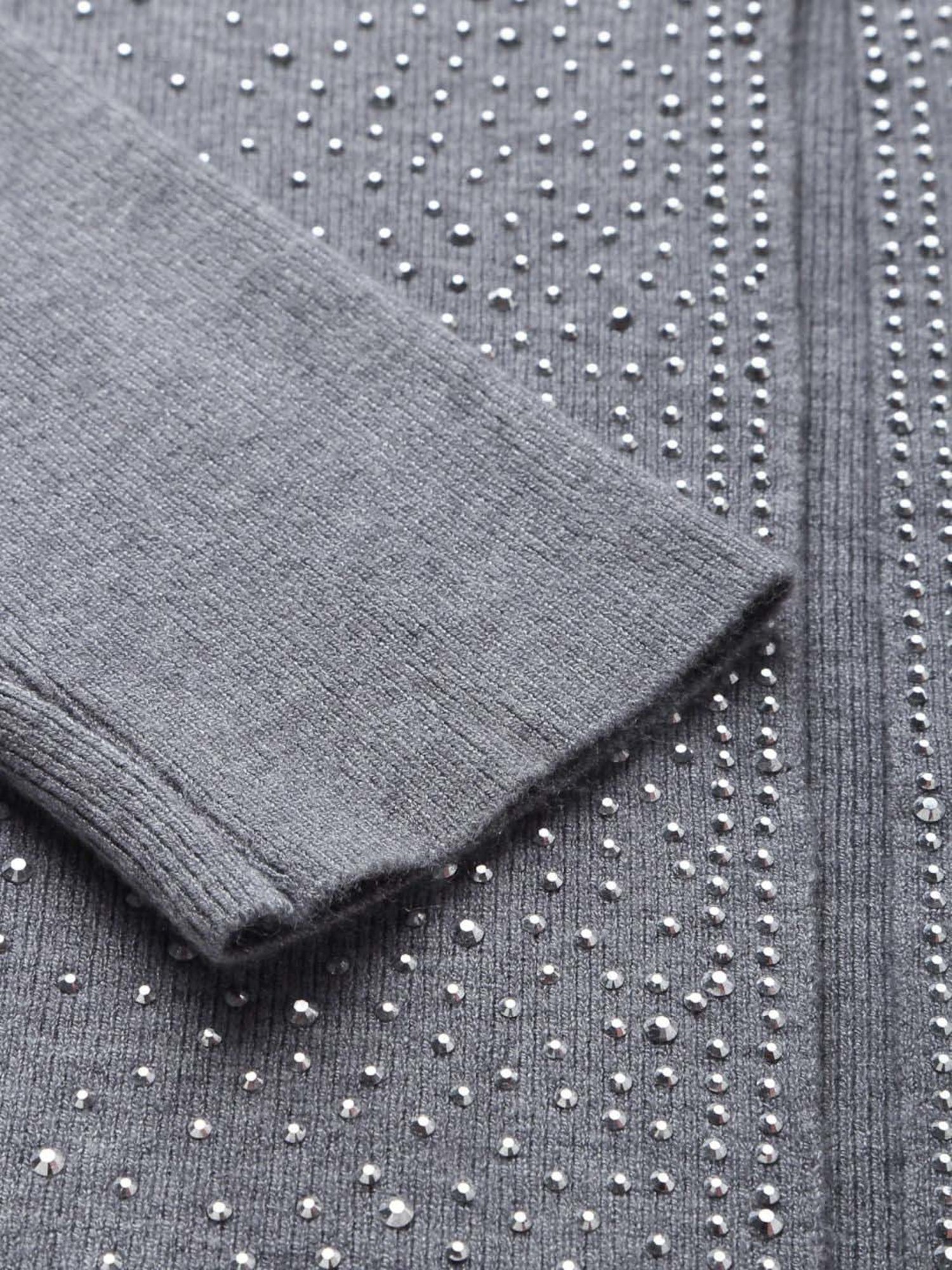 Mafadeny Grey Embellished Shrug