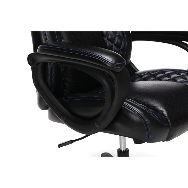 OFM Essentials Collection Racing Style SofThread Leather High Back Office Chair, in Blue (ESS-6060-BLU)