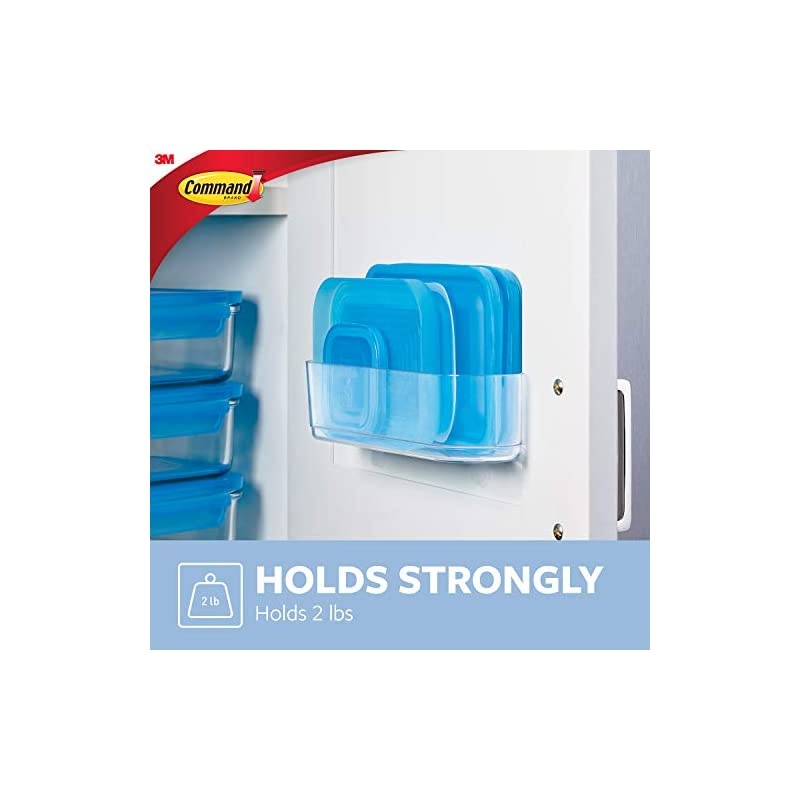 Medium Caddy, Clear, with 4 Clear Indoor Strips, Organize Damage-Free
