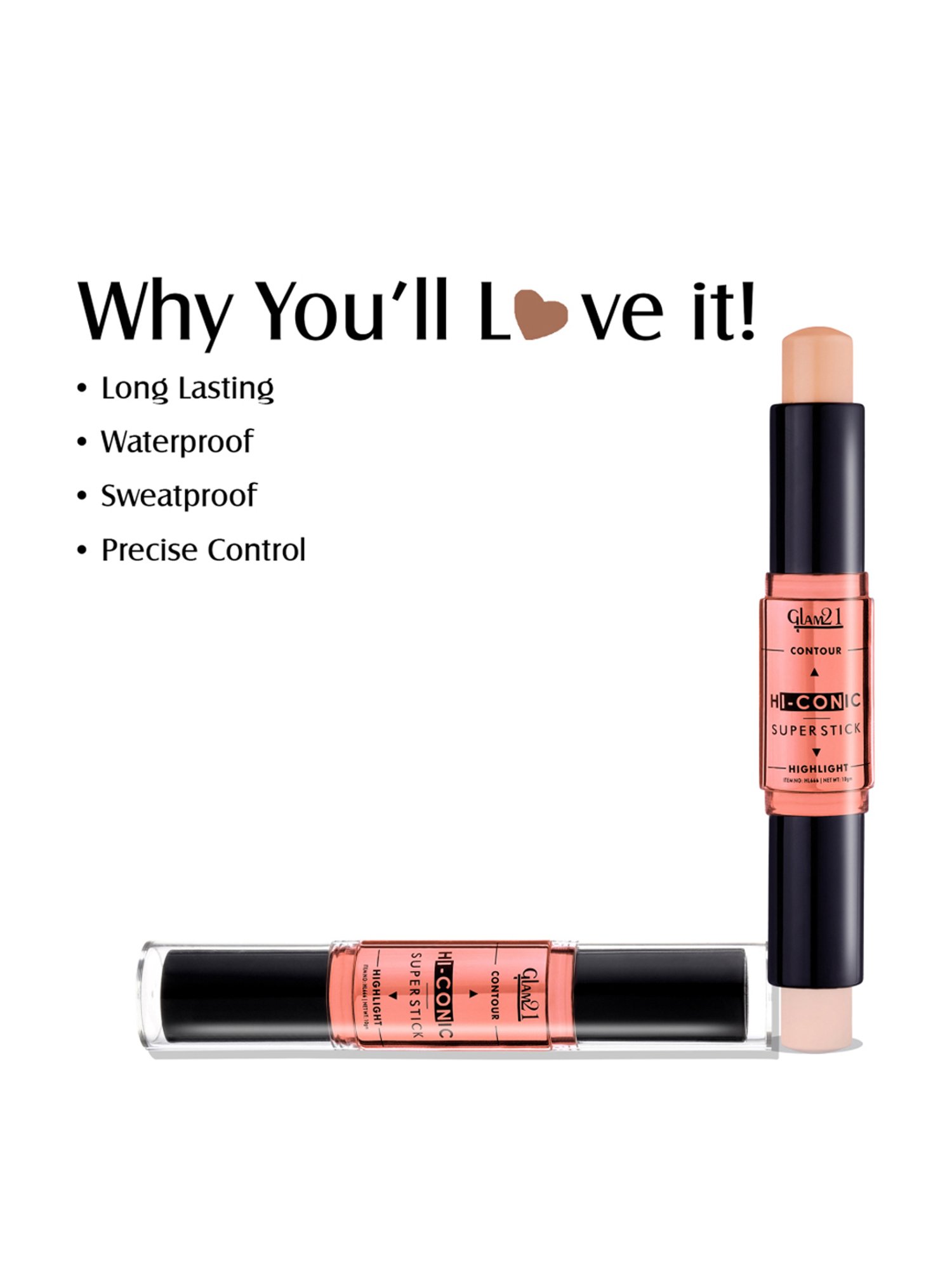 Glam21 Hi-Conic Contour & Highlight Stick 04 Sugary - 10 gm