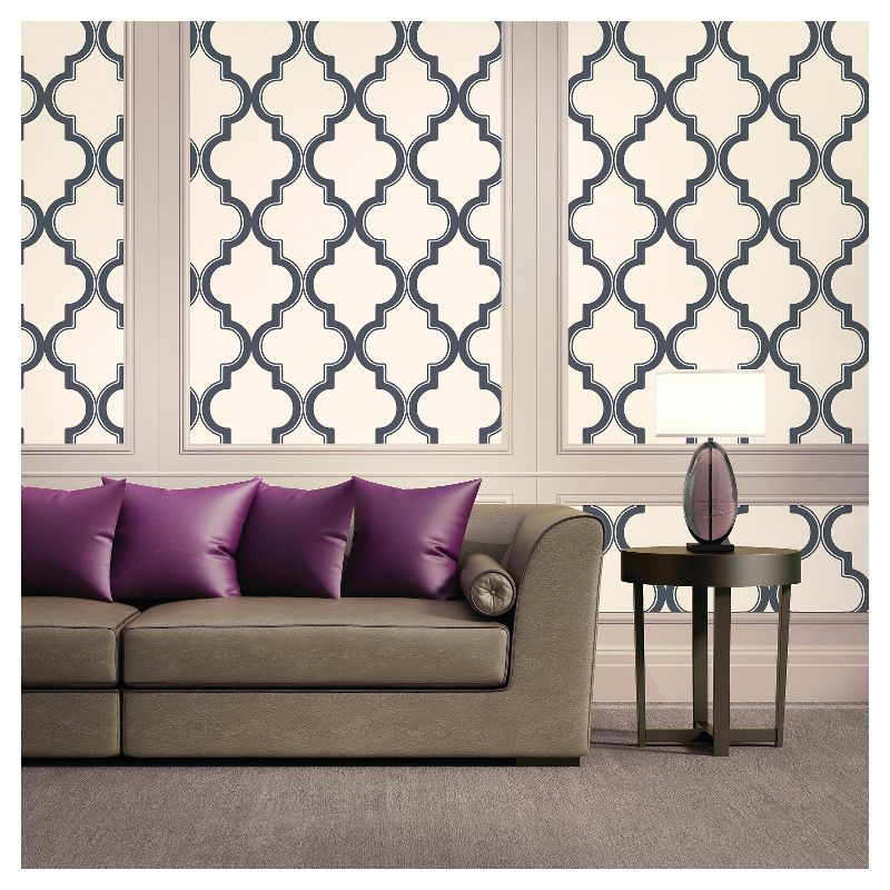 Devine Color Cable Stitch Peel & Stick Wallpaper Navy/Cream