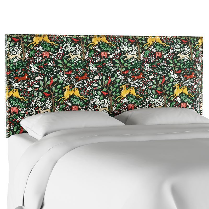 Twin Arcadia Nailbutton Patterned Headboard Frolic Evergreen - Skyline Furniture