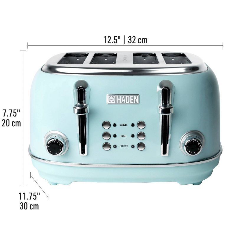 Haden Dorset 2-Slice Wide Slot Stainless Steel Countertop Retro Toaster with Adjustable Browning Control, Red