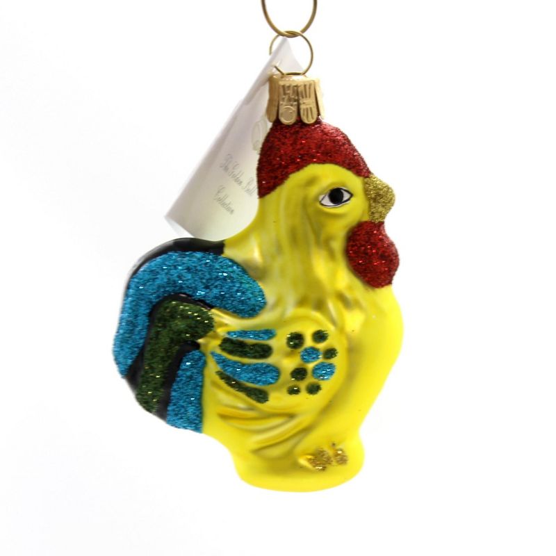 Golden Bell Collection 3.25" Yellow Rooster Ornament Neon Chicken  -  Tree Ornaments