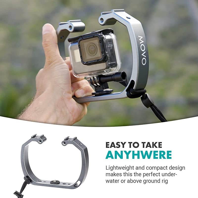 GBU70 Underwater Diving Rig for GoPro Hero with Cold Shoe Mounts Wrist Strap Works with HERO3 HERO4 HERO5 HERO6 HERO7 HERO8 and DJI Osmo Action Cam Perfect Scuba Gear GoPro Accessory