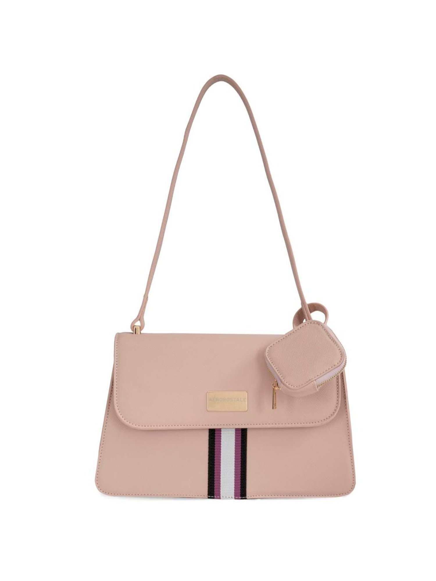 Aeropostale Agetha Pink PU Textured Sling Handbag with Pouch