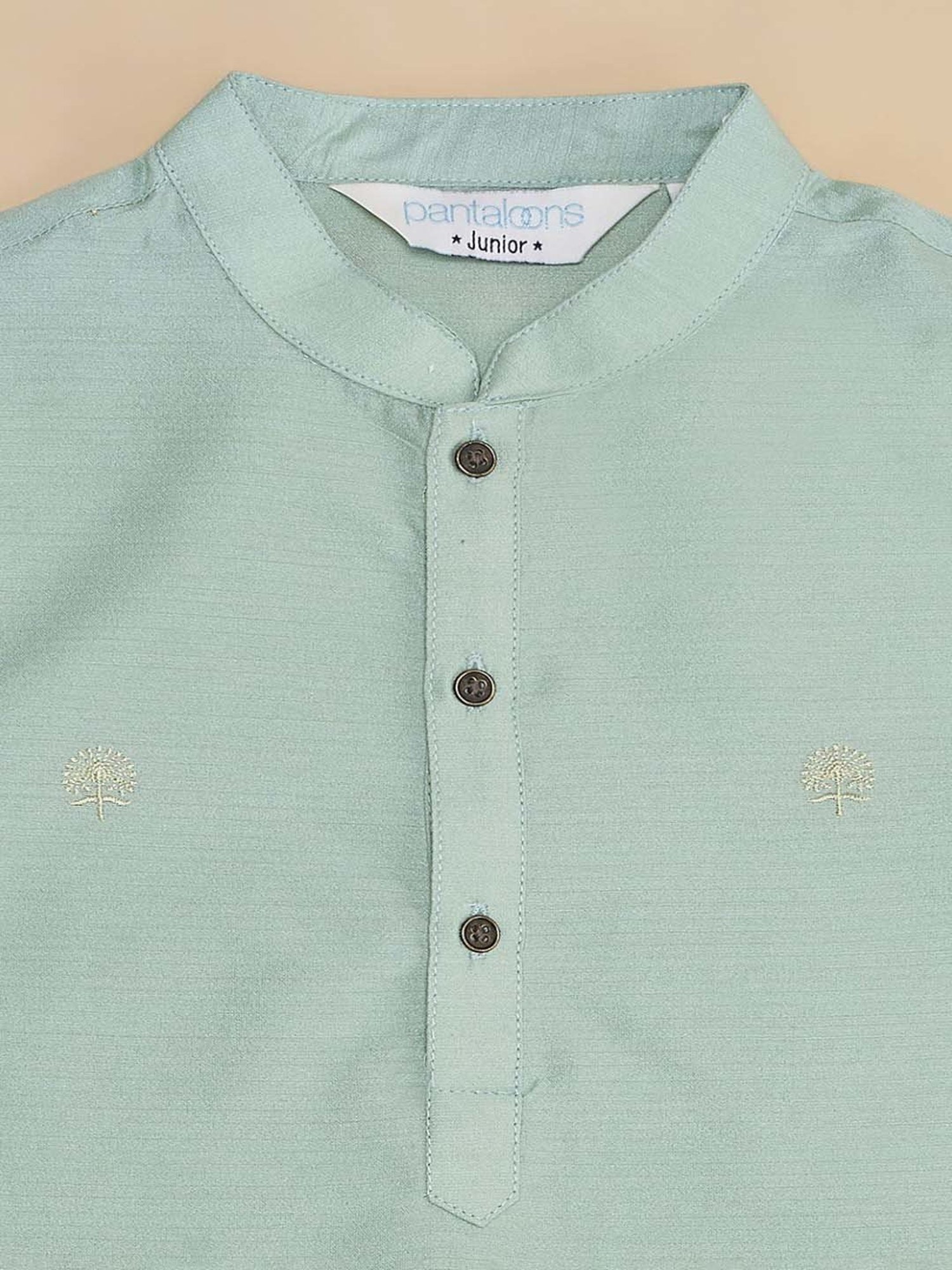 VASTRAMAY Boys Yellow & White Cotton Printed Full Sleeves Kurta Sets