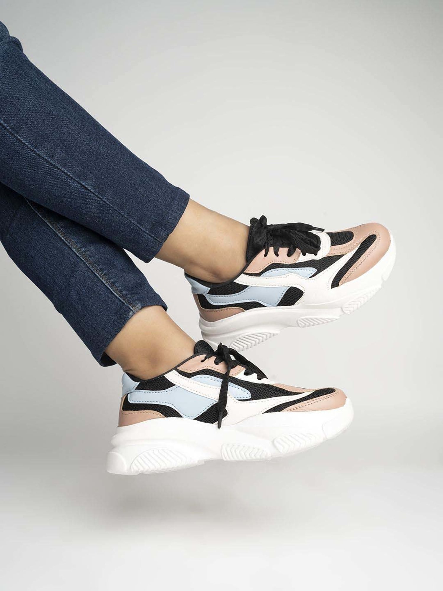 Shoetopia Kids Pink & Black Walking Shoes