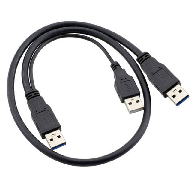 FVH super speed USB 3.0 power Y cable two A Male to USB Male for external Hard Disk U3-072
