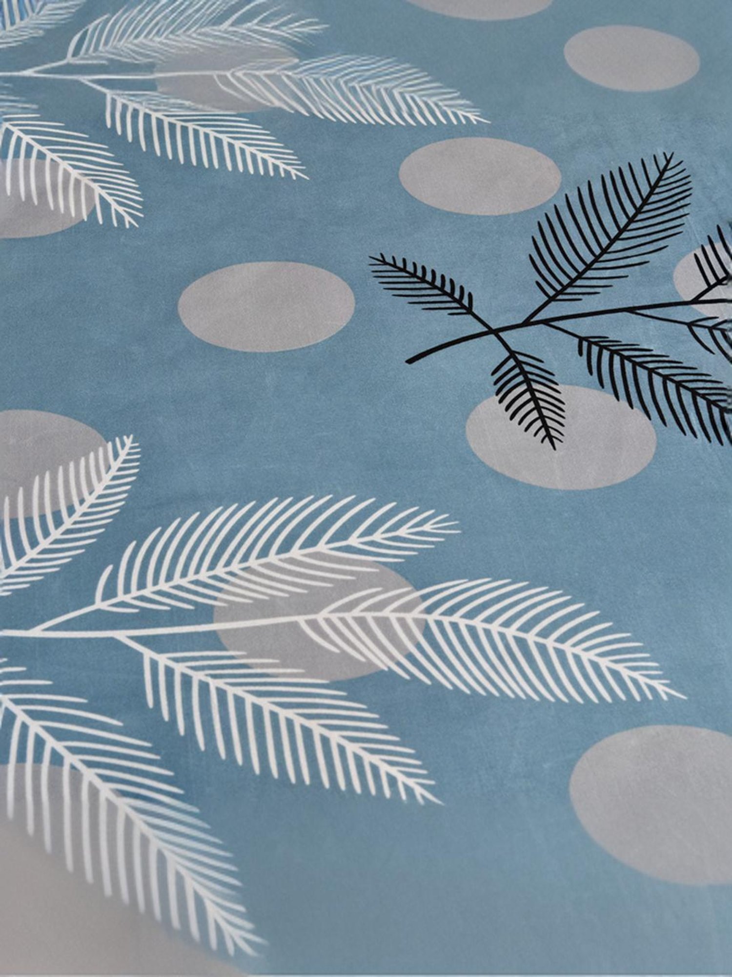 @Home Ammara Blue & Grey 90 GSM Polyester Double Bedsheet with 2 Pillow Covers