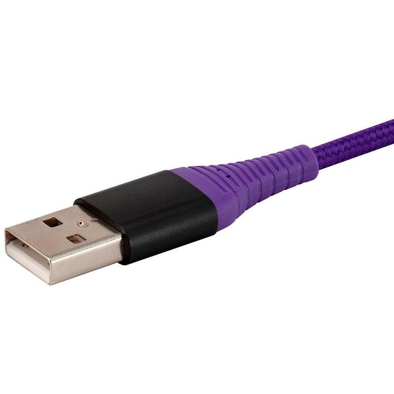 Monoprice Apple MFi Certified Lightning to USB Type-A Charge and Sync Cable - 1.5ft, Purple, Kevlar-Reinforced Nylon-Braid, Durable - AtlasFlex Series