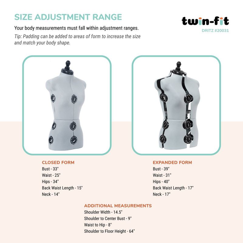 Dritz Small Twin-Fit Dress Form