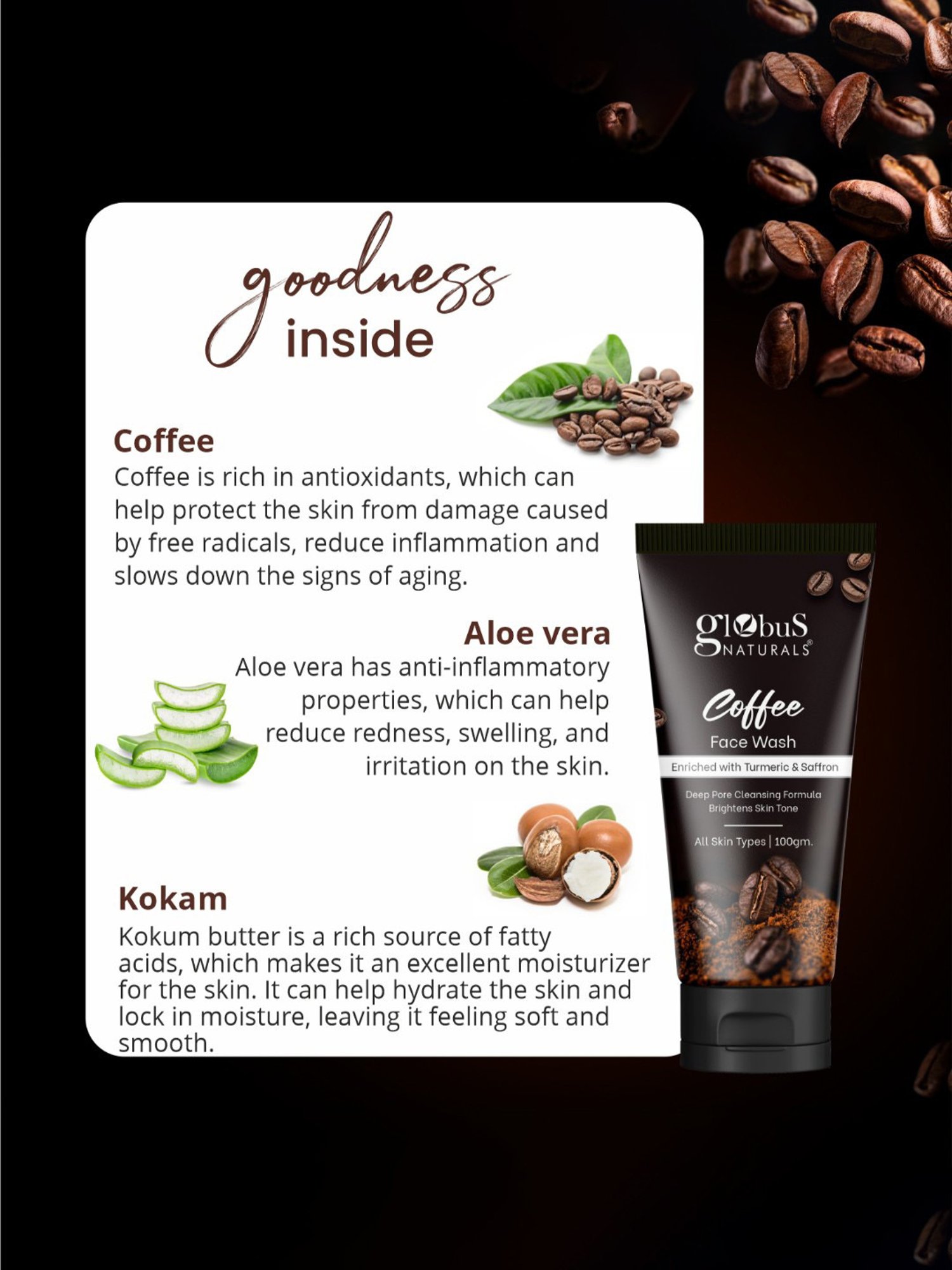 Globus Naturals Coffee Face Scrub - 100 gm