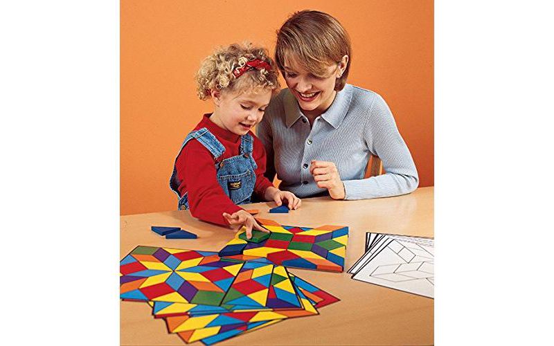 Learning Resources Parquetry Blocks & 20 Pattern Cards, Ages 4+