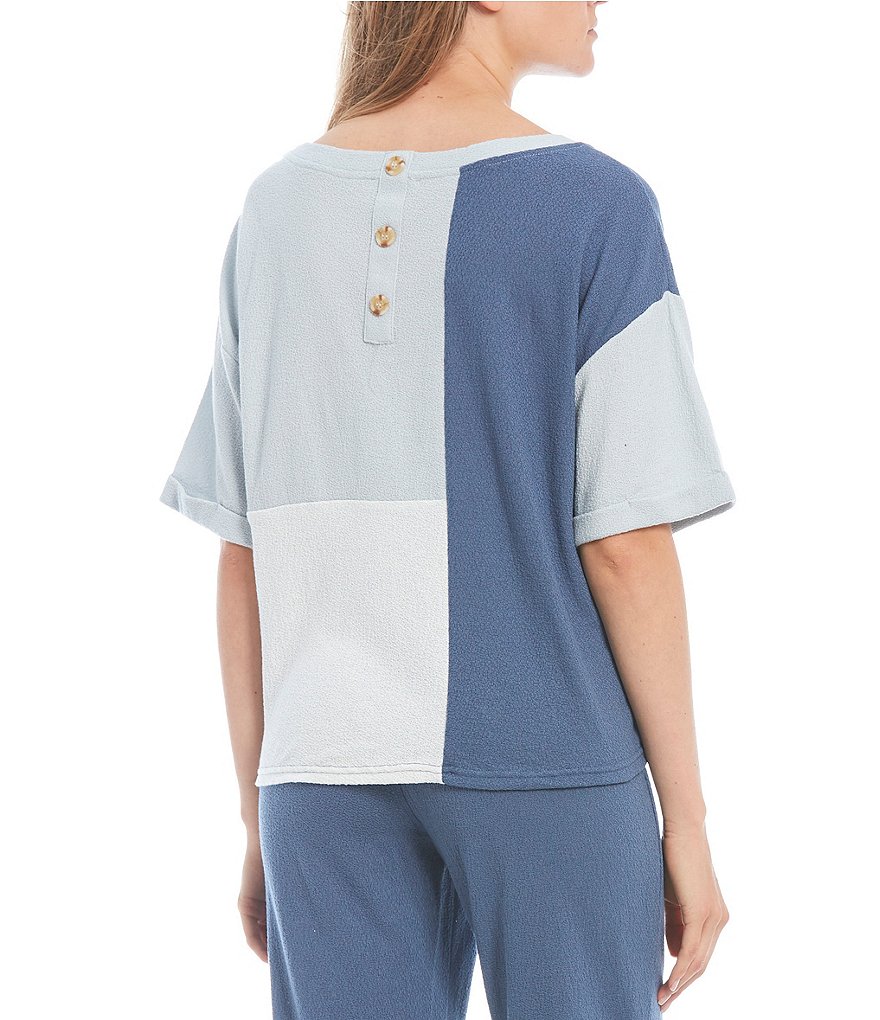 Blu Pepper Colorblocked Oversized Short Sleeve Tee