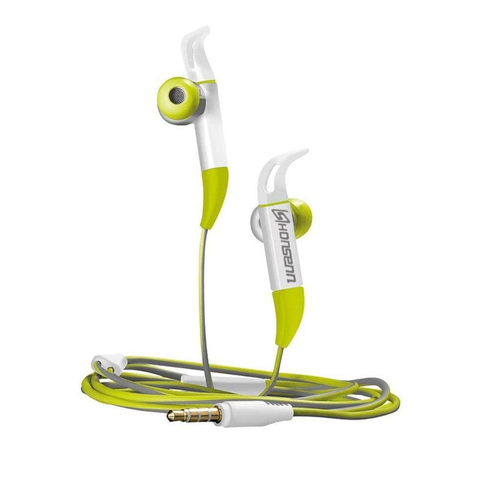Honsenn Sweatproof Sport Workout Headphones Bass Mic Noise Isolating In-Ear Earbuds for Running Gym Jogging Earphones