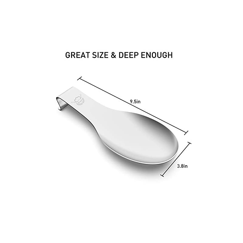 Stainless Steel Spoon Rest Set of 2,  Large patula Ladle Holder, Spoon Rest Holder, Dishwasher Safe