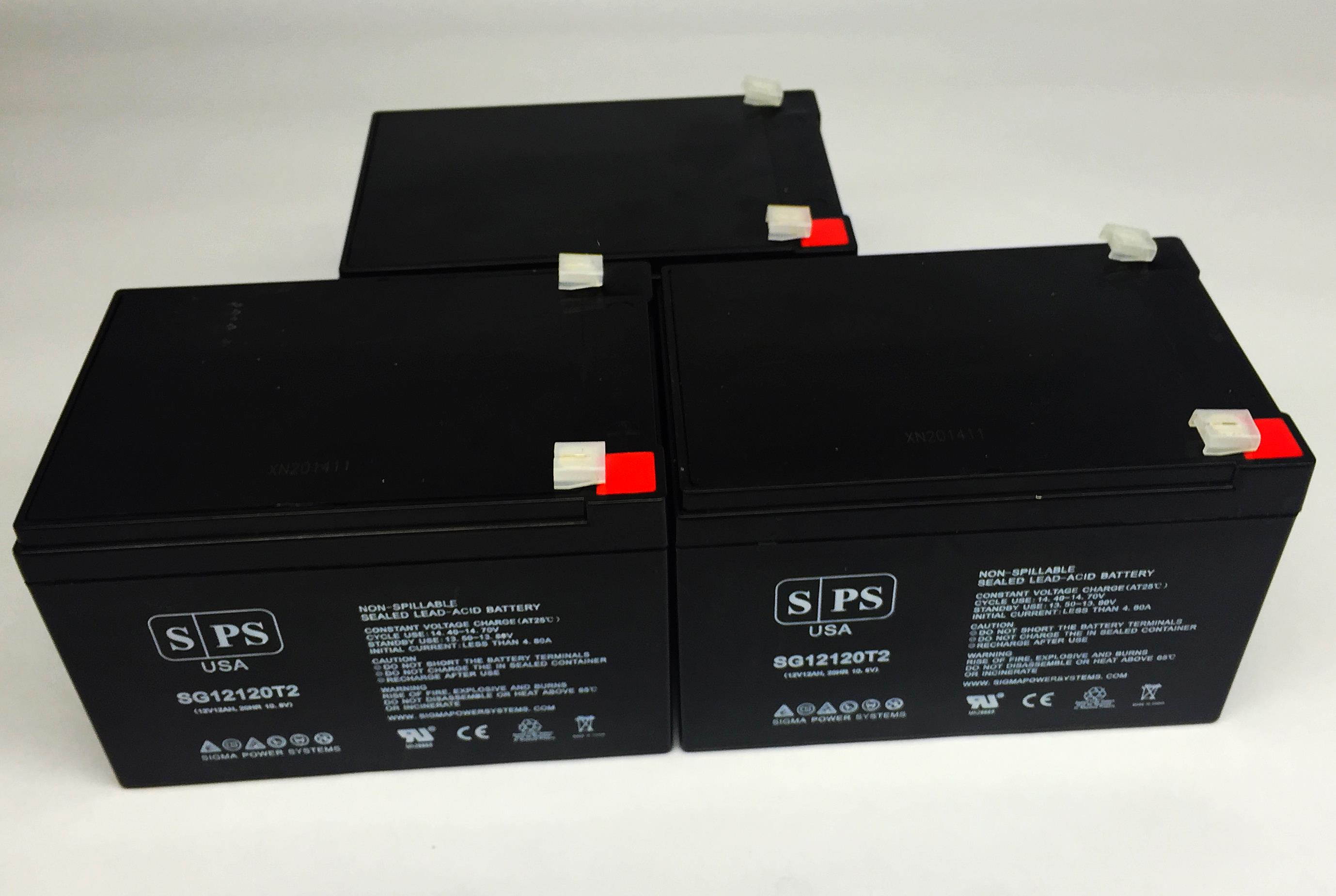 12v 12Ah Eaton Powerware 9120-Batt700  UPS Replacement Battery (3 PACK) SPS BRAND
