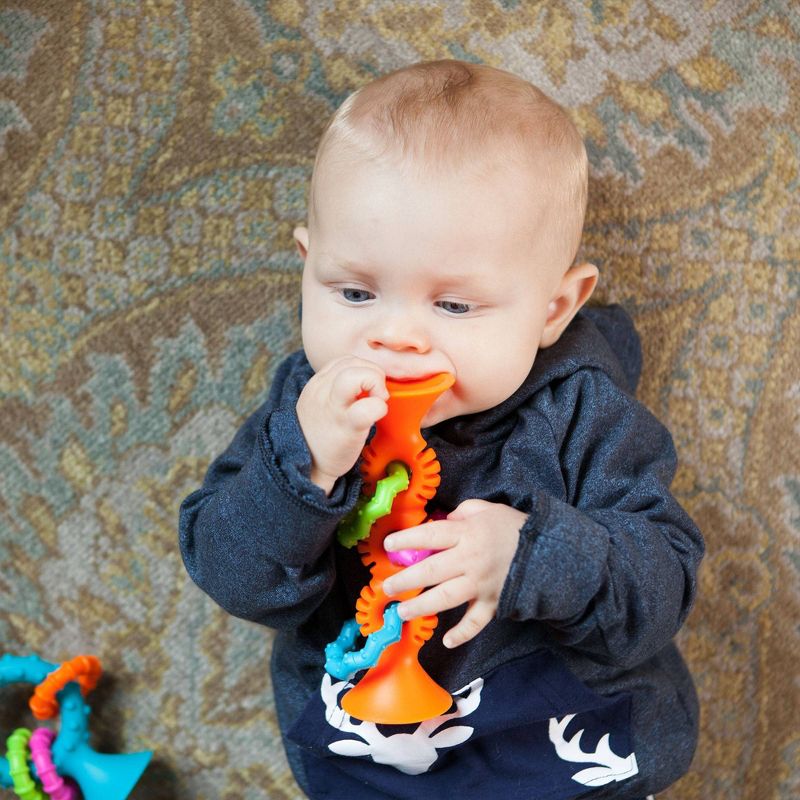 Fat Brain Toys Baby and Toddler Learning Toy PipSquigz Loops - Orange