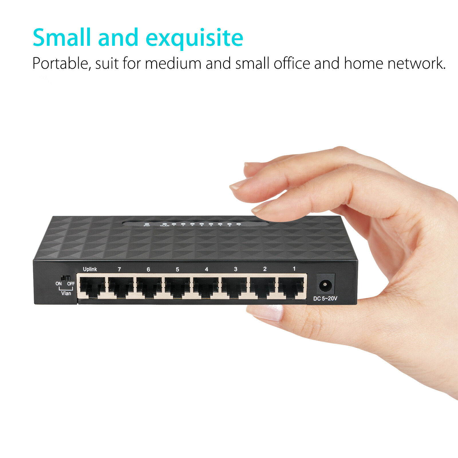 8Port Gigabit Ethernet 10/100/1000Mbps Switch Lan Hub Adapter for Router & Modem