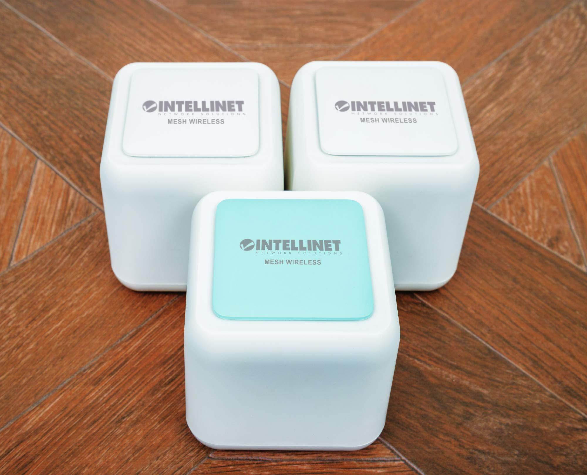 Intellinet Network Solutions Whole Home Mesh Wireless AC1200 Kit-One Router & Two Extenders-Covering up to 4,500 ft2 with 2.4- & 5-GHz Bands, Optional Guest Network, Touch-and-Connect Internet Access