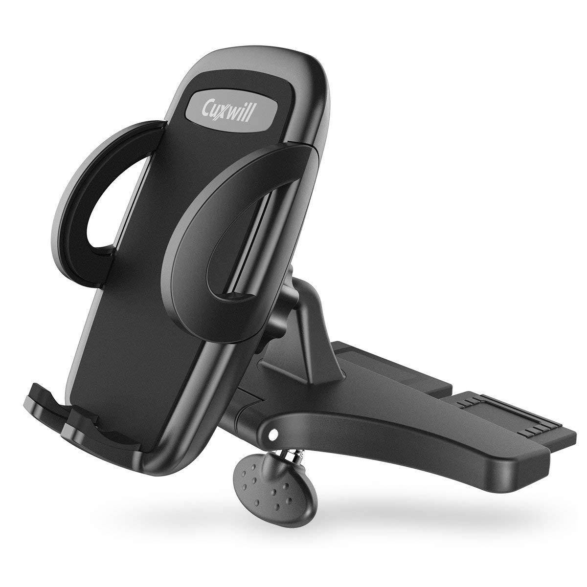 CD Slot Car Mount, Cuxwill Universal Phone holder One-Touch Release Cradle for Smartphones from 3.5-6 inch