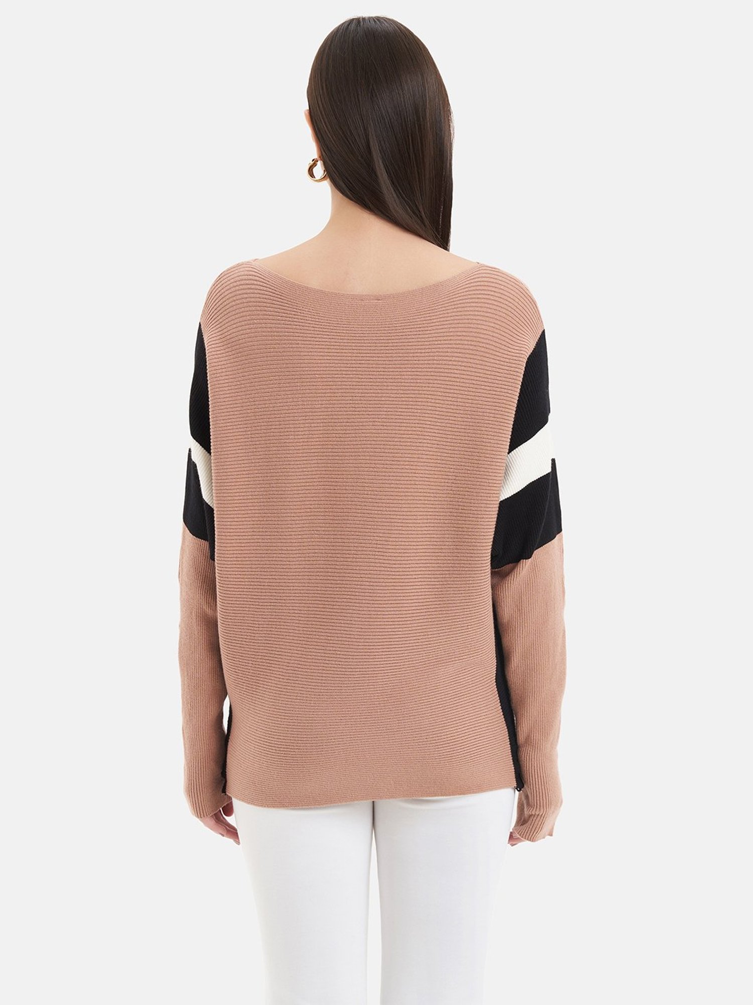 Kazo Khaki Color-Block Pullover
