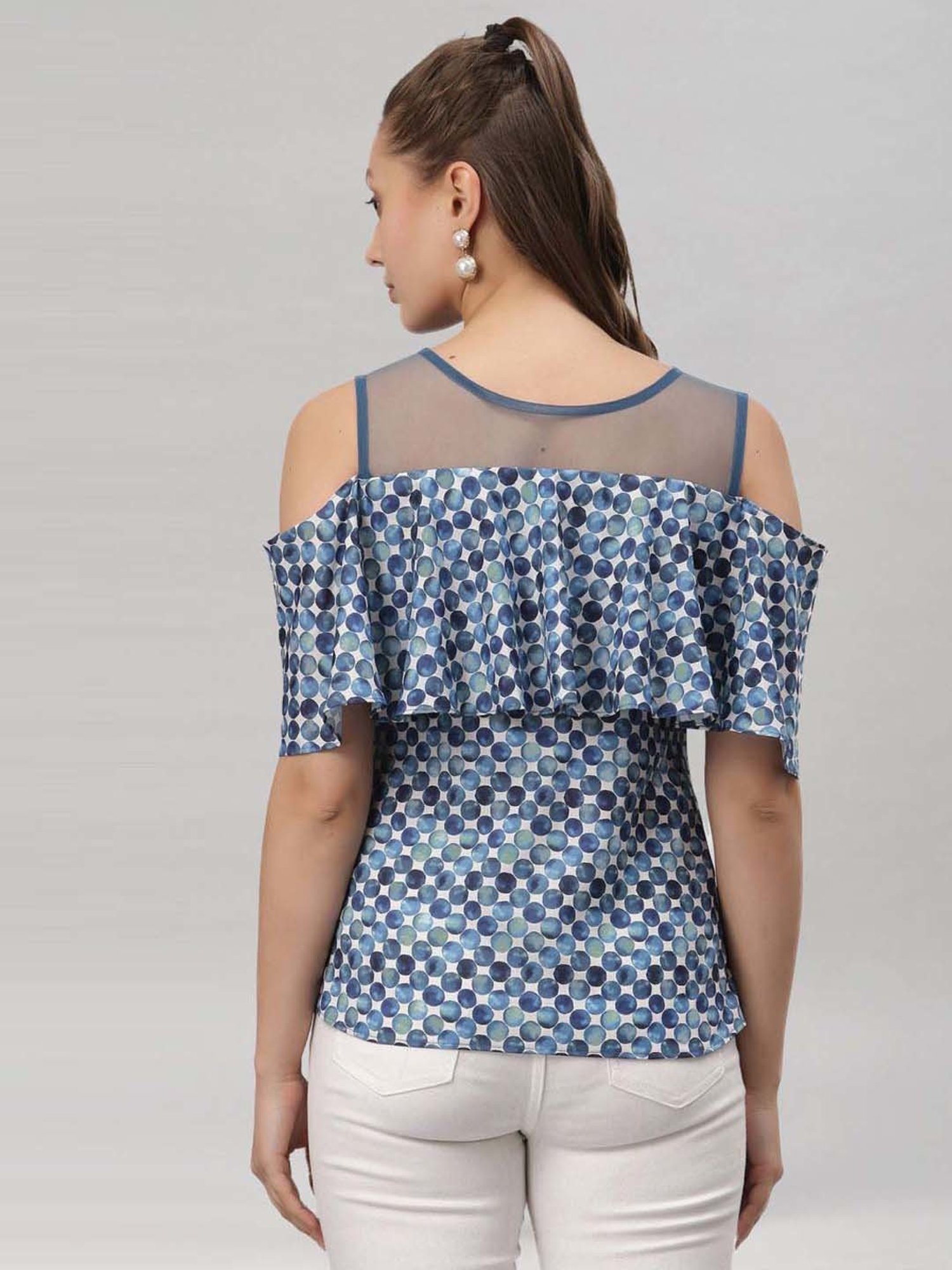 SELVIA Blue Printed Top