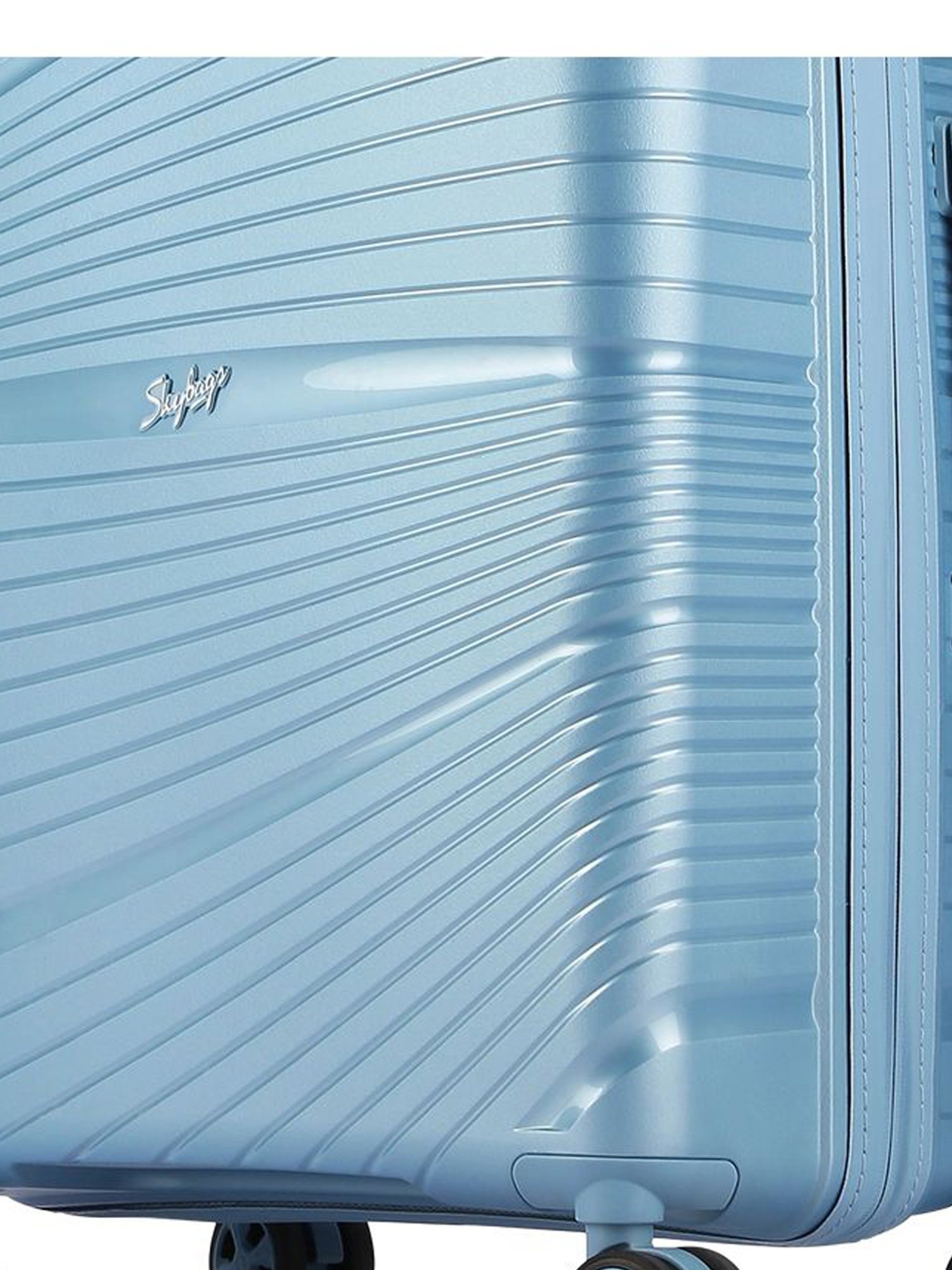 Skybags SKYLITE Powder Blue 8 Wheels Hard Cabin Trolley Bag 45