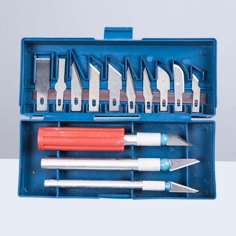 1 Set of Wood Carving Tools Fruit Food Craft Sculpture Engraving Tool Scalpel DIY Cutting Tool With 13 Blades and 3 Handles