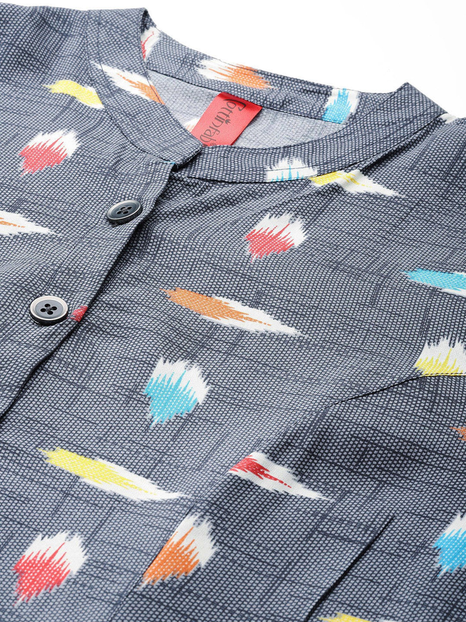 Cottinfab Grey Striped Top