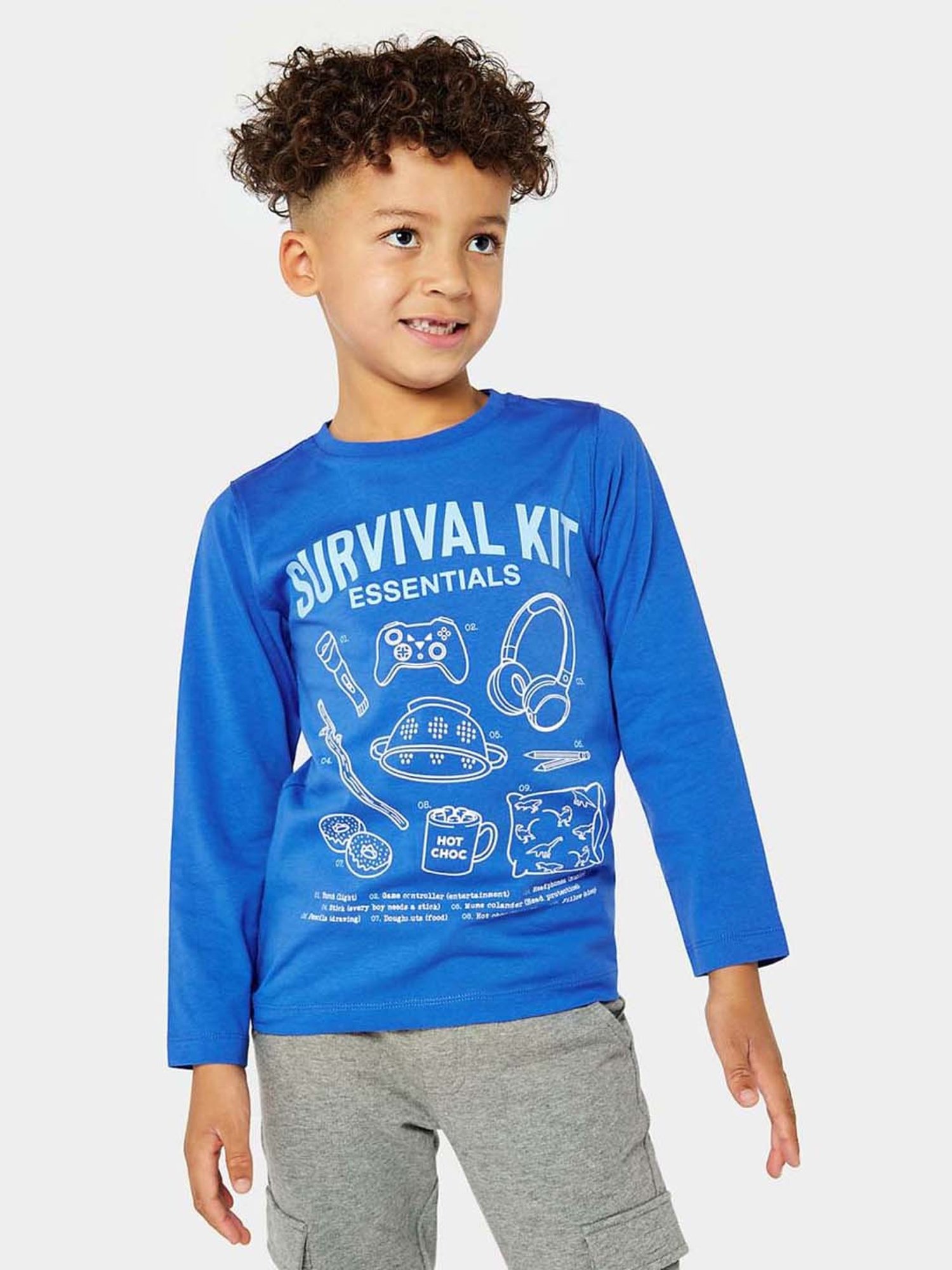 Mothercare Kids Blue Printed Full Sleeves T-Shirt