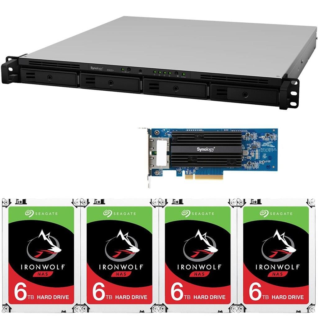 Synology RS820+ 4-Bay RackStation NAS with Synology 10Gb Adapter 18GB RAM 32TB (4x8TB) of Seagate Ironwolf NAS Drives Fully Assembled Tested By CustomTechSales