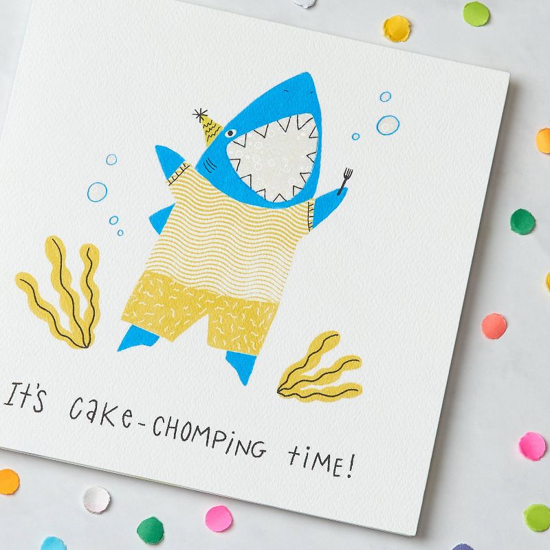 Cute Boy Shark Birthday Card