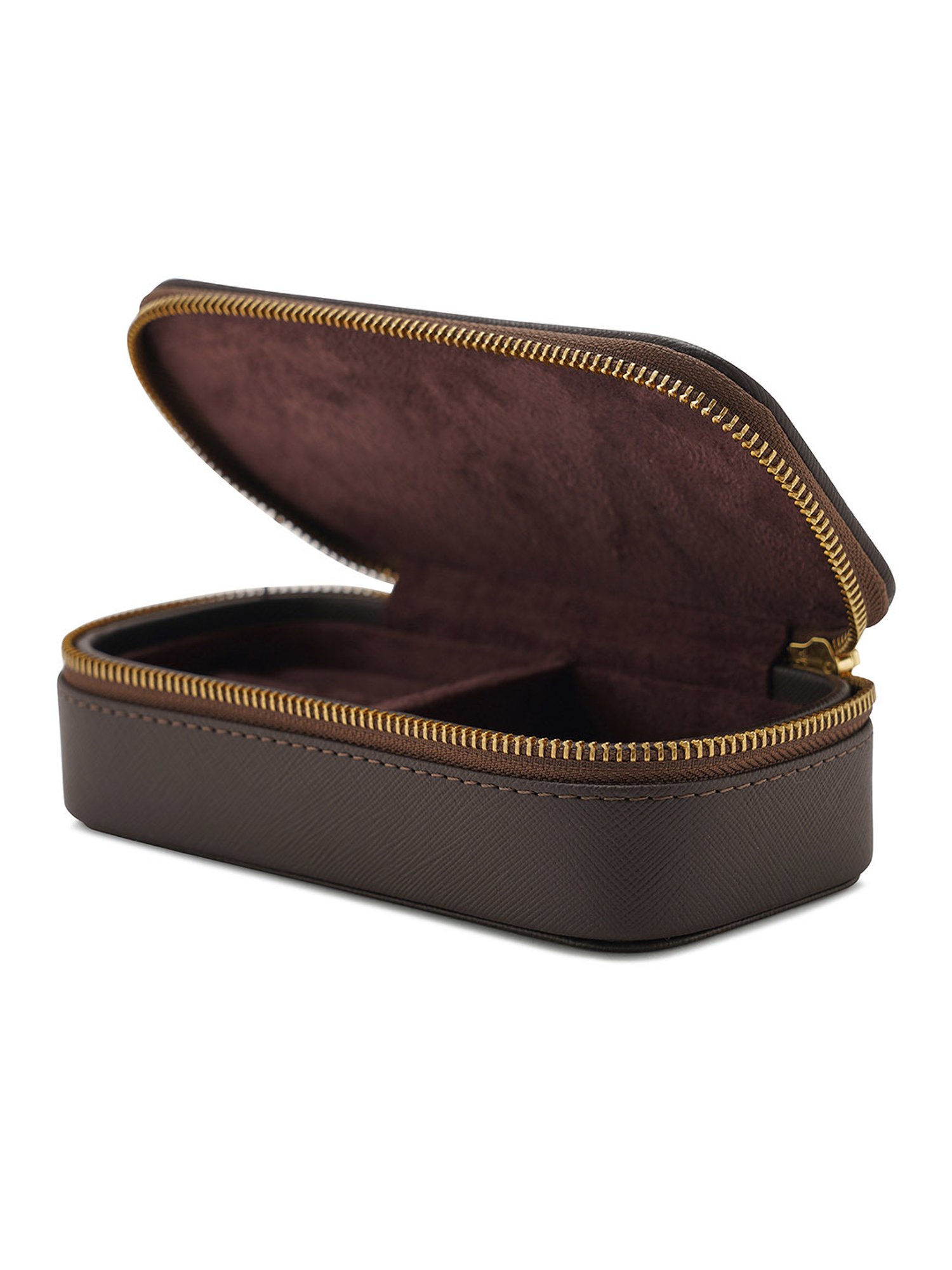 Pure Home and Living Brown Leather Solid Jewellery Organiser