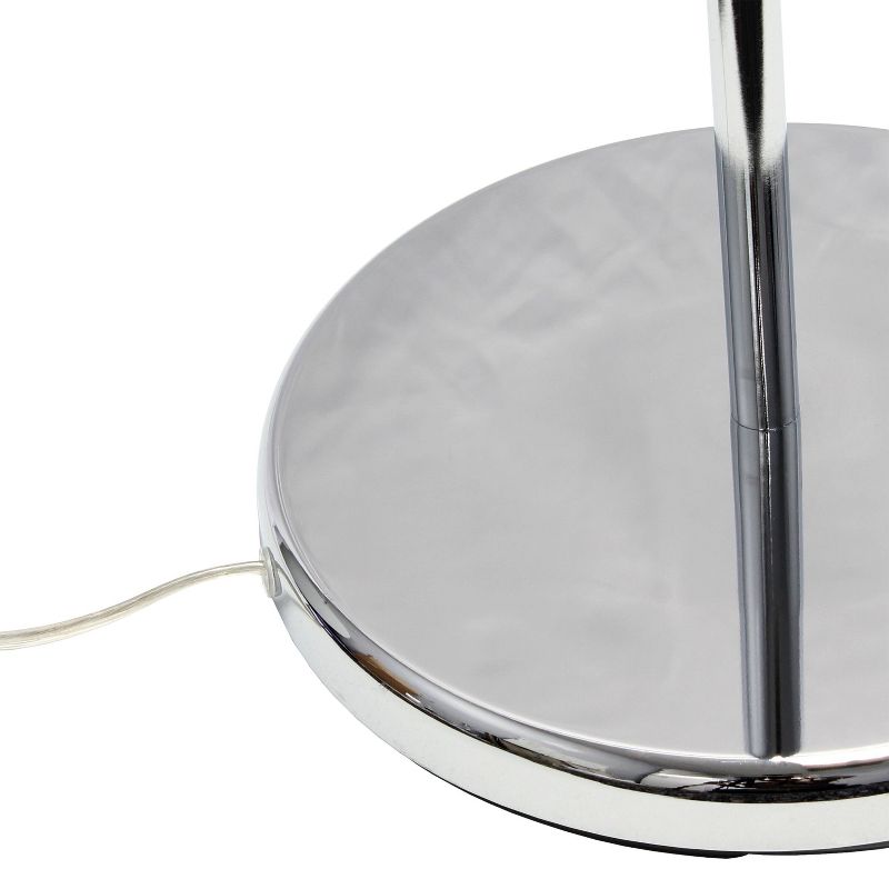 Swing Arm Floor Lamp with Glass Cylindrical Shade Chrome - Lalia Home