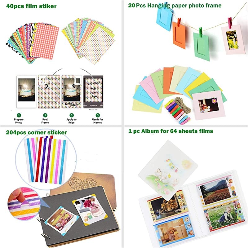 Instax Mini 9 Camera + Instax Mini Camera + Camera Instax Mini 9 Purple+ Instax Mini 9 Case + Instax Accessories Kit Bundle, Instant Camera Gift Sets - Light Purple