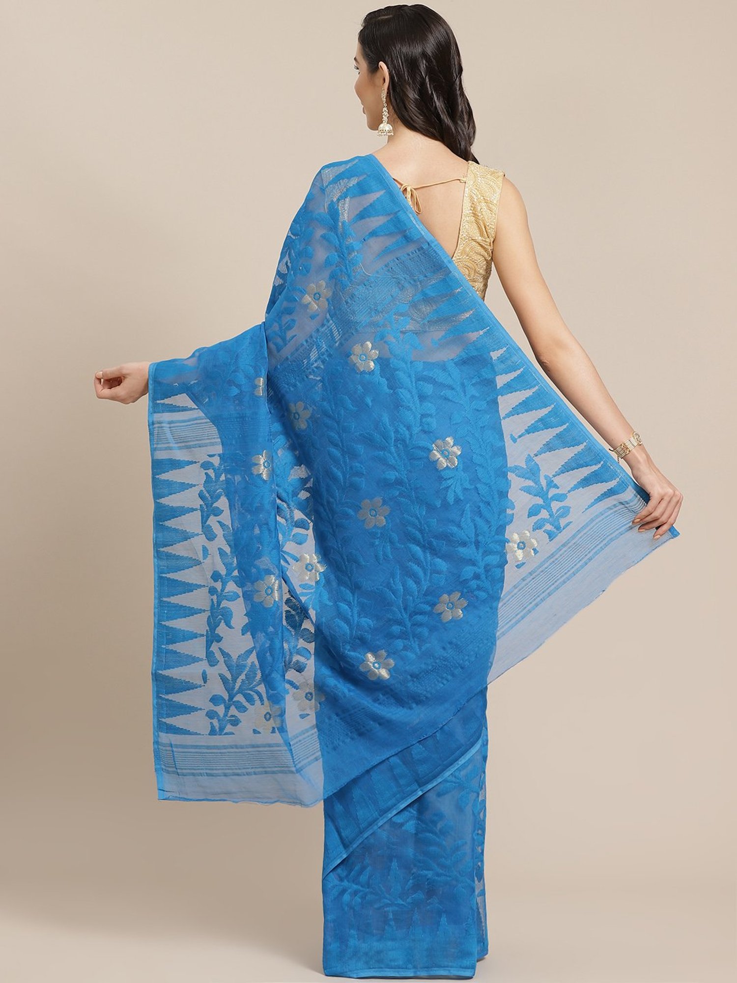 Kalakari India Blue Woven Saree