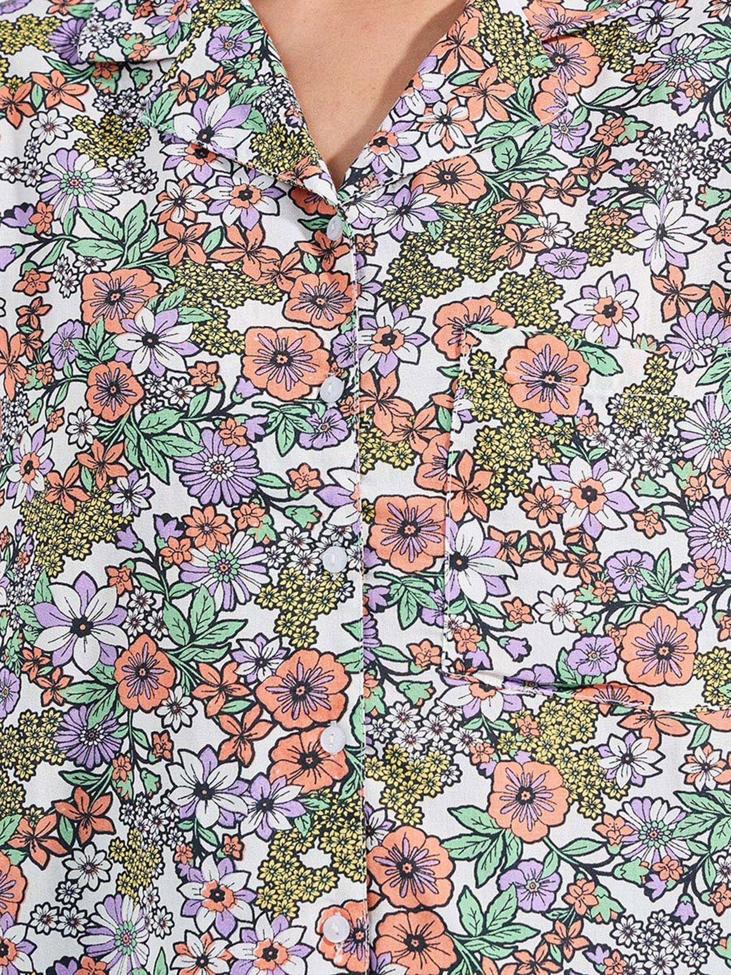 Styli Multicolor Floral Print Top