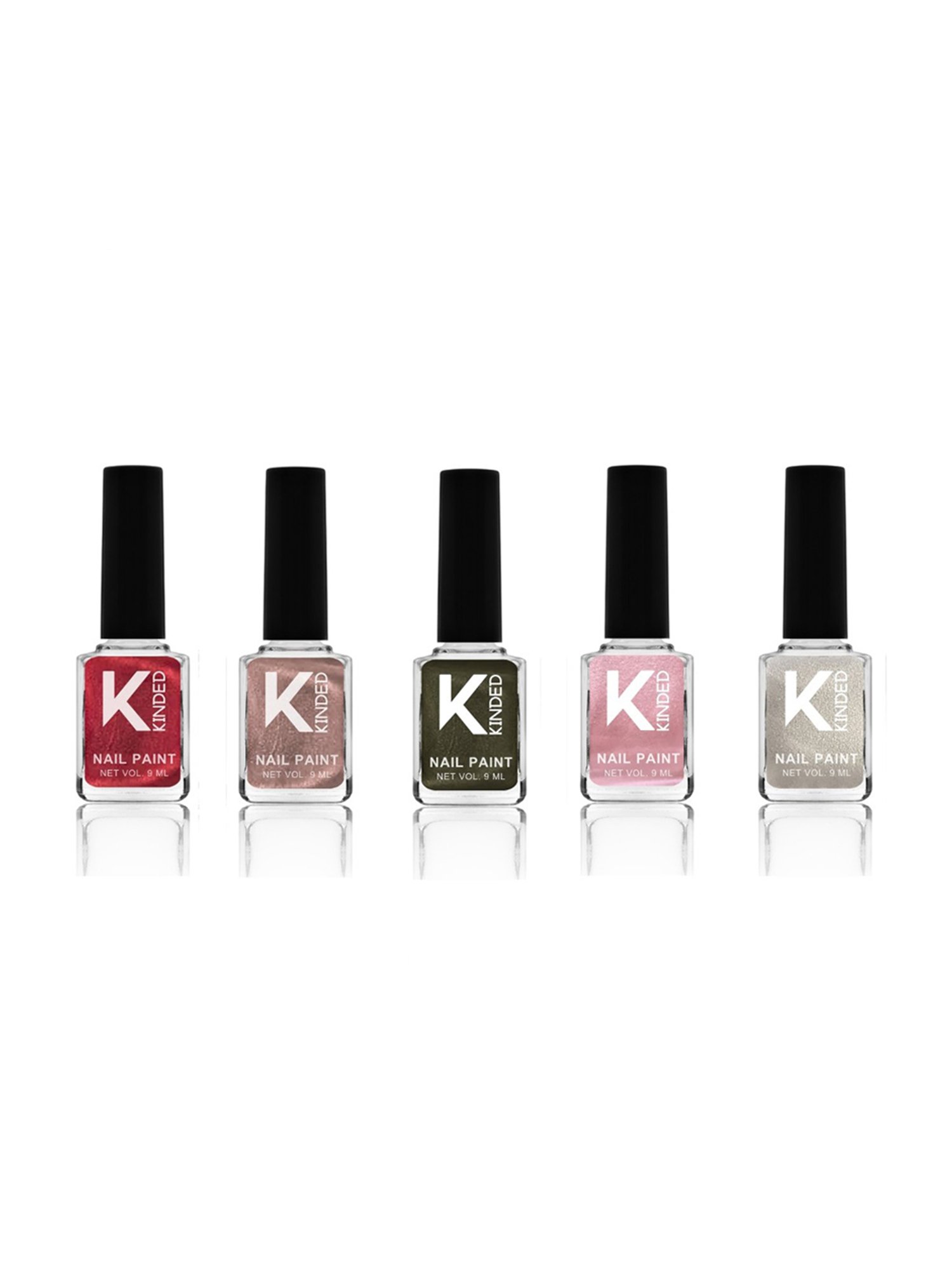 KINDED Metallic Shades Nail Paint - Pack of 5
