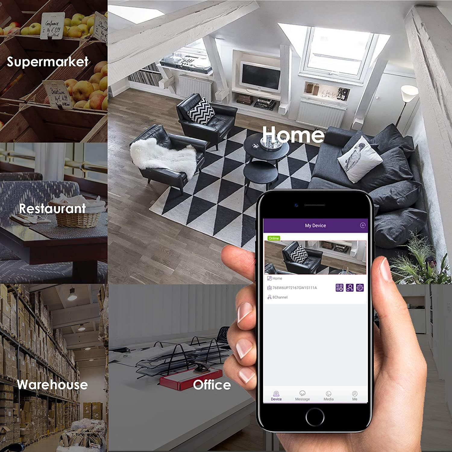 Loocam 8 Channel 1080p Surveillance DVR with 2TB Hard Drive, 8CH Hybrid 4-in-1 Digital Video Recorder to Compatible with 960H/720p/1080p CCTV Security Cameras, Free iOS and Android APP
