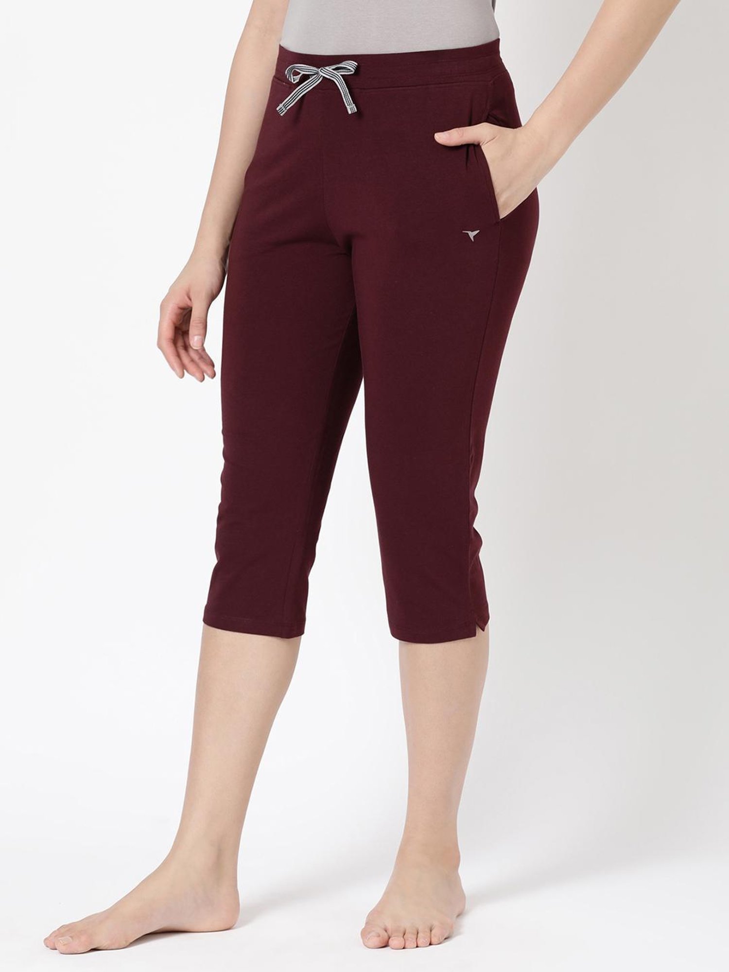 BLOSSOM Maroon Cotton Capris