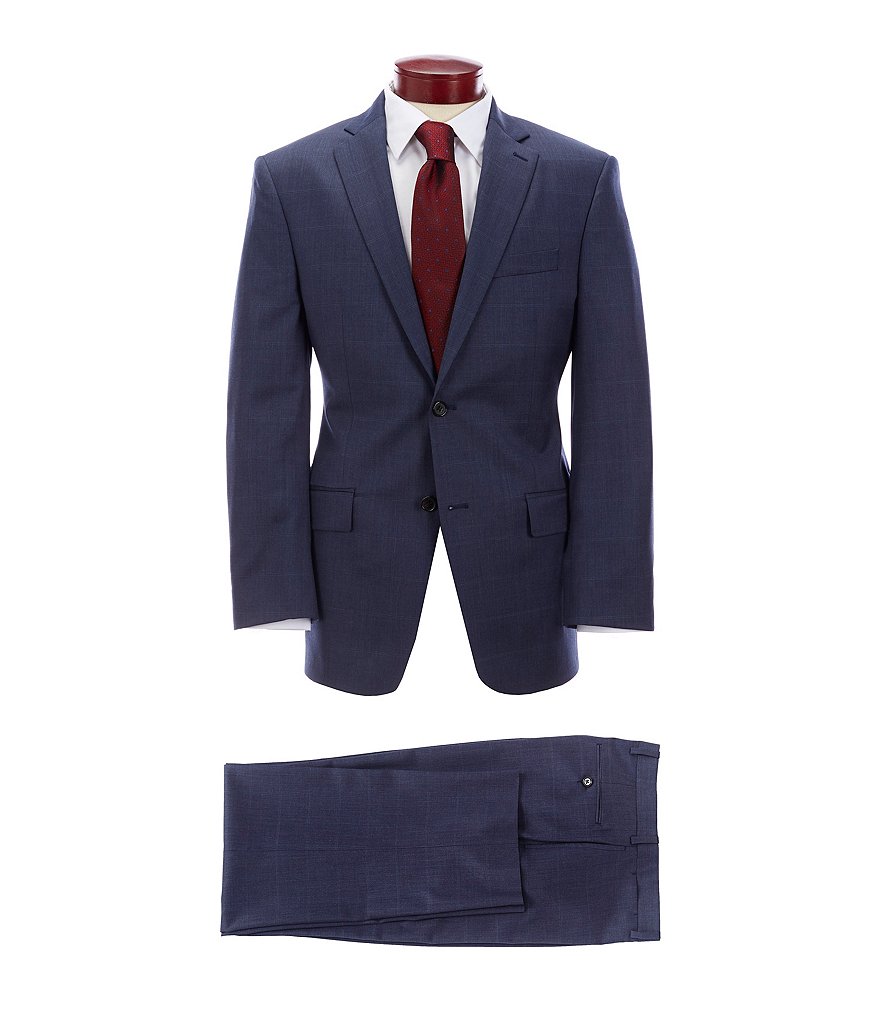 Ralph Ralph Lauren Athletic Fit Blue Plaid Wool Suit